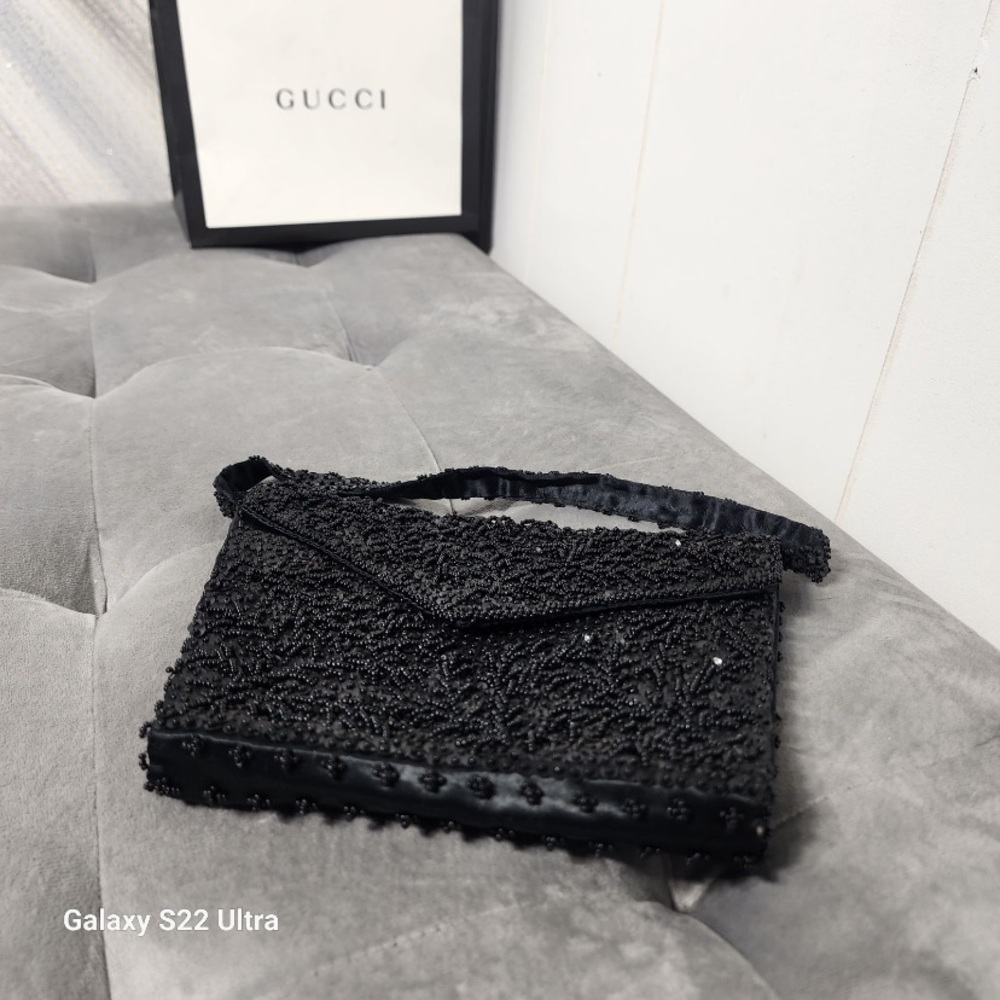 Vintage Black handmade beaded bag